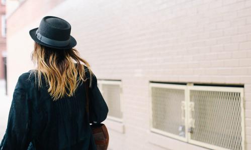 Pregnant Woman walking away